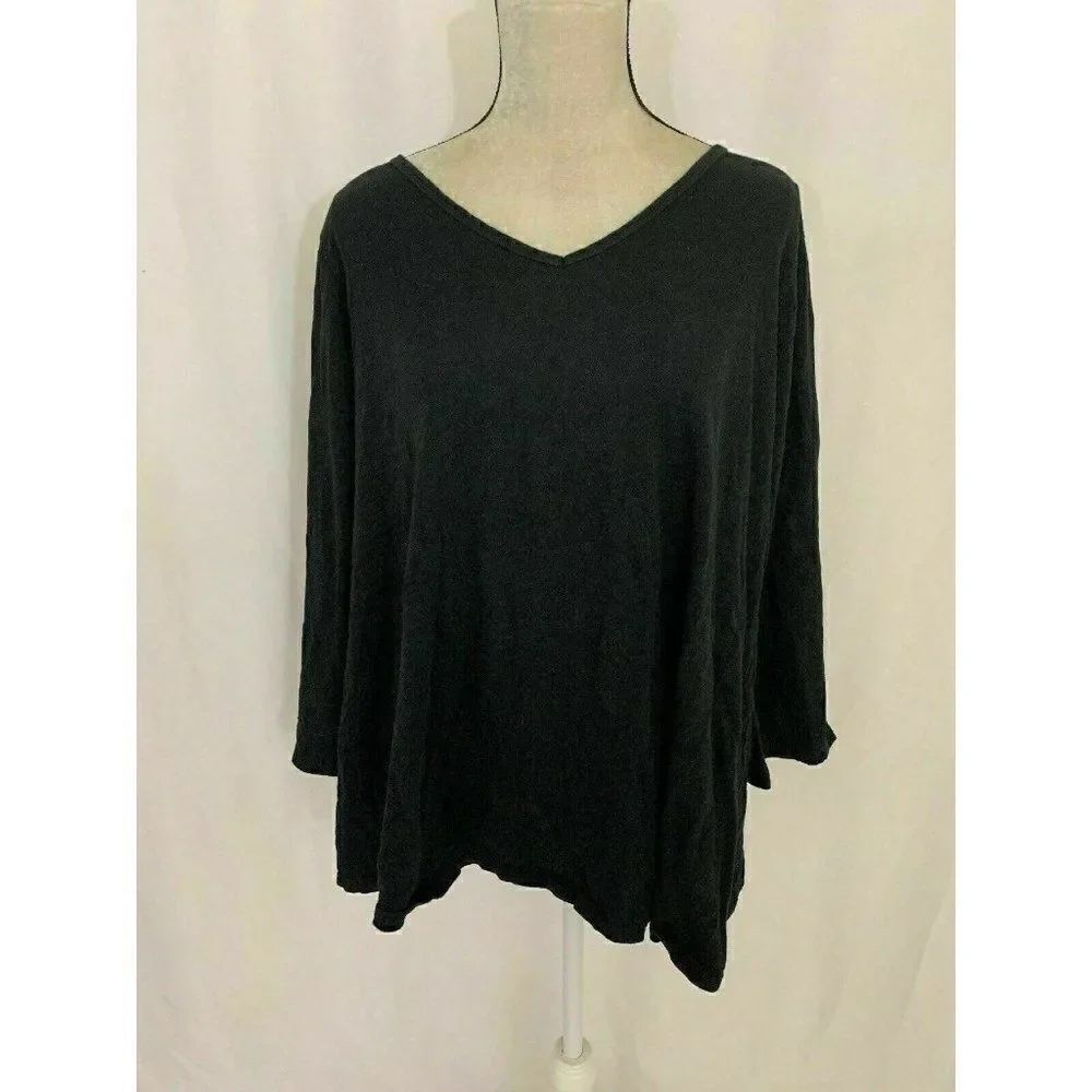 Alison Brett Womens Black Long Sleeve top t shirt